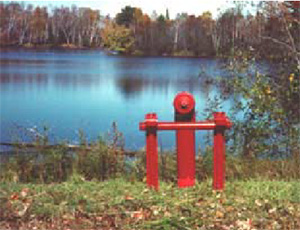 Dry hydrant - note the bright color for easy visibility